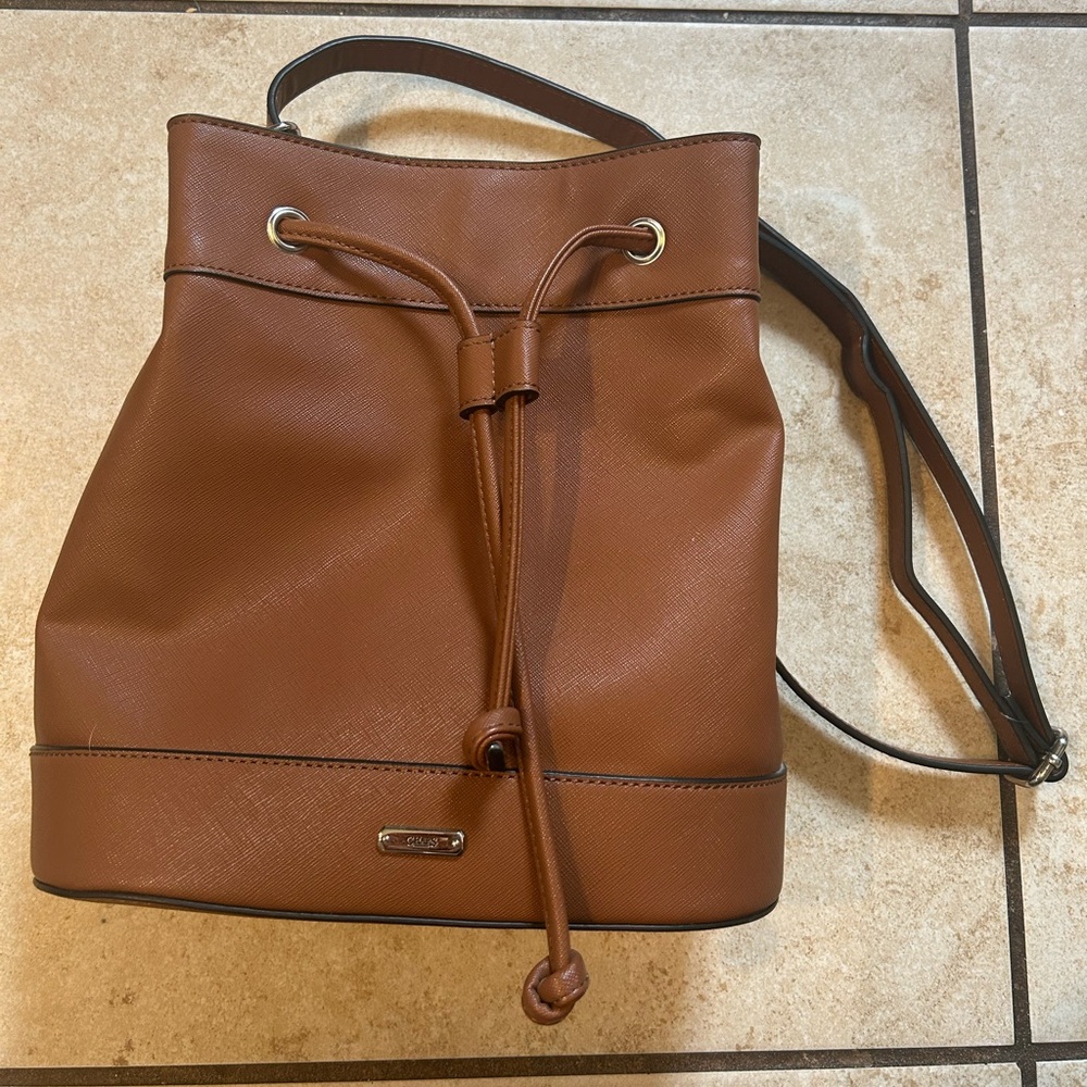 CHAPS Mini Bucket Bag - Brown Crossbody Tote